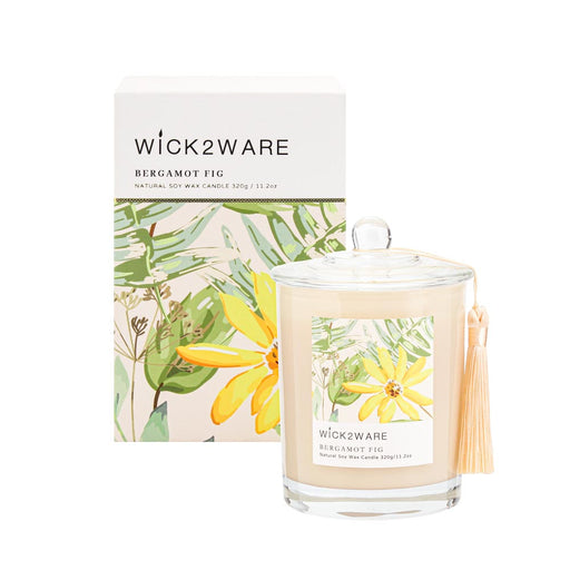 Large jar holding Bergamot Fig scented wax