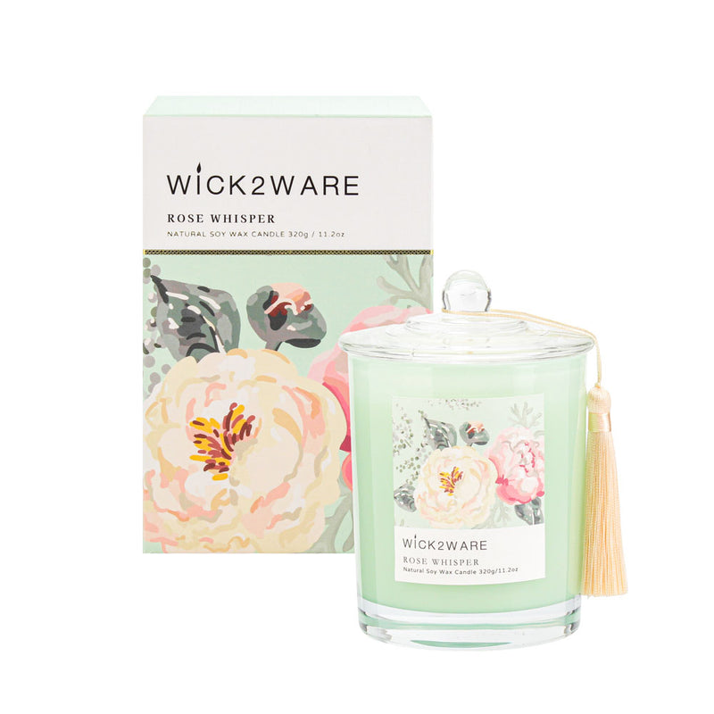 Large jar holding Rose Whisper scented wax
