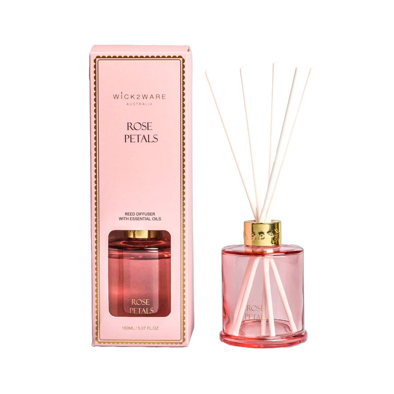 Pink bottle dispensing Rose Petals fragrance