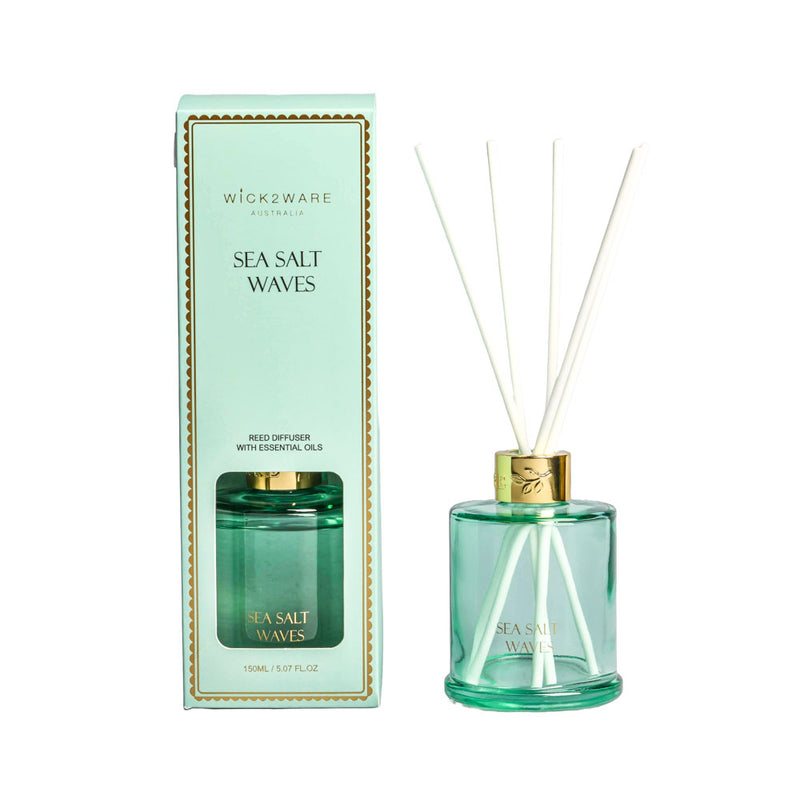 Blue bottle dispensing Sea Salt Waves fragrance