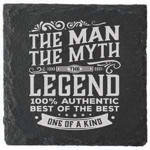 Coaster with The Man statement, protective face