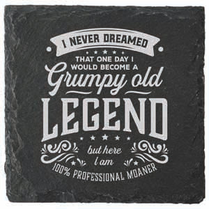 Grumpy novelty coaster, moisture resistant