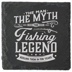 Fishing themed coaster, wipe clean finish