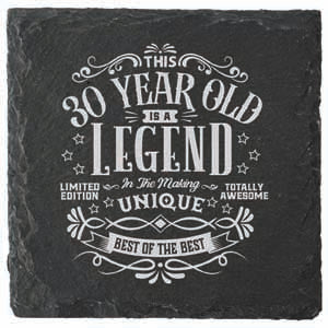 30th milestone coaster, moisture resistant