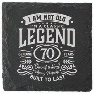 70th milestone year coaster, easy wipe