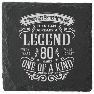80th birthday coaster, protective surface