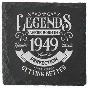 Coaster with 1949 year print, wipe clean