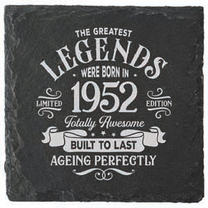Coaster with 1952 year typography