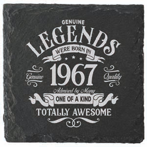 Coaster with bold 1967 print