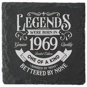 Coaster printed with 1969 year