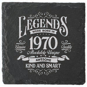 Coaster with 1970 year graphic