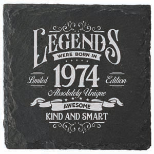 Coaster printed with the year 1974
