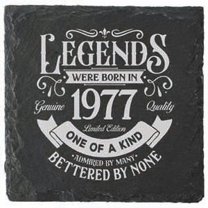 Coaster printed with 1977 year