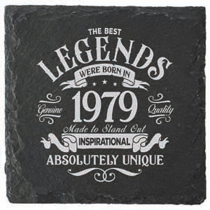 Coaster with 1979 year typography