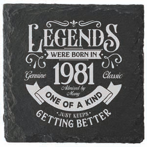 Coaster featuring 1981 year design