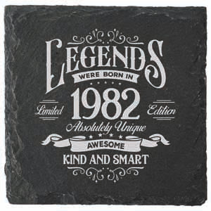Year 1982 printed drink coaster