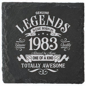 Coaster printed with 1983 milestone year