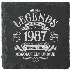 Coaster printed with 1987 year