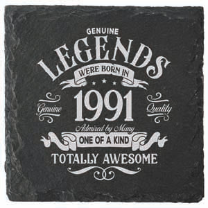 1991 milestone year printed coaster