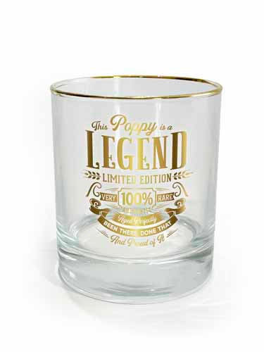 Poppy themed glass with friendly family nickname graphic