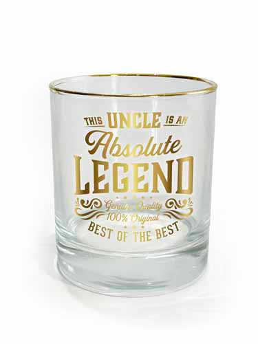 Family themed Uncle glass with simple bold print