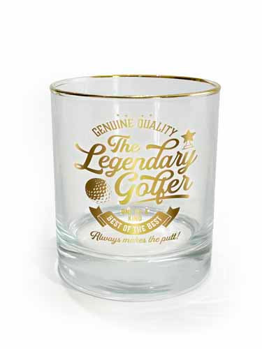 Golf themed drinking glass with tee and green icon