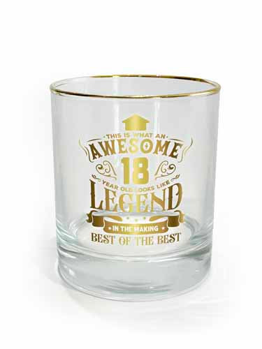 18th birthday tumbler with large 18 numerals