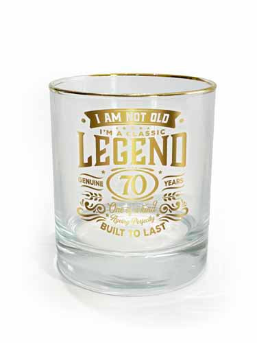 70th milestone tumbler with large 70 numerals