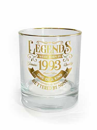 Year 1993 glass with bold date graphic