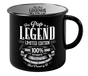 Pop themed ceramic mug with bold, friendly text