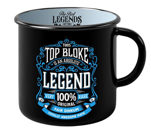 Humorous Aussie themed mug with “Top Bloke” style text