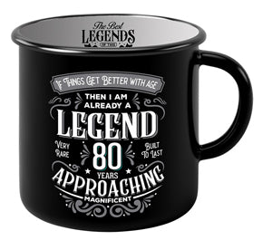 Ceramic mug featuring 80 legend style numerals