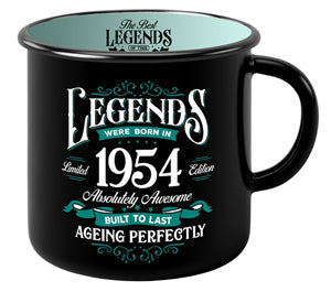 Mug with 1954 year lettering, bold and elegant
