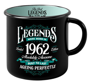 Mug with the year 1962 in strong typographic print