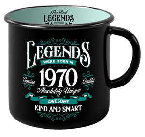 Ceramic mug showing the year 1970 in bold typography