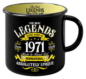 Mug with prominent 1971 year lettering in bold style