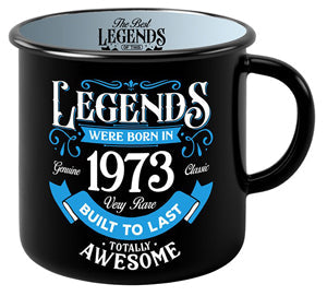 Year 1973 ceramic mug with minimalist bold print