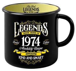 Mug featuring bold 1974 typography on a clean background