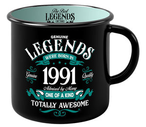 Ceramic mug with 1991 year mark and balanced handle