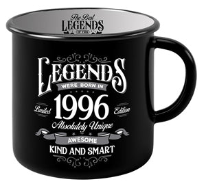 Ceramic mug with 1996 print and ergonomic handle