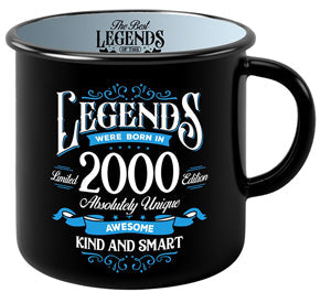 Ceramic mug with 2000 numerals and balanced shape