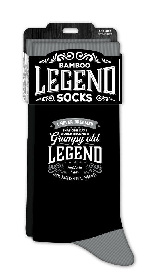 Men’s novelty crew socks with Grumpy message