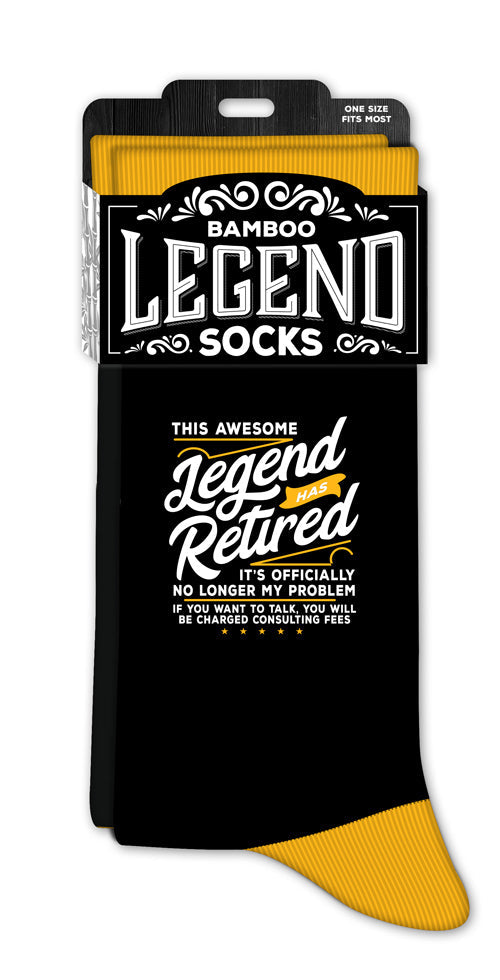 Retirement themed men’s crew socks
