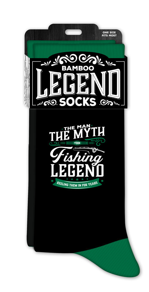 Men’s crew socks with fishing themed design