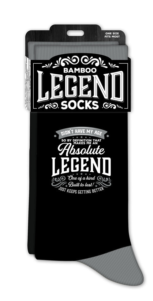 Men’s novelty crew socks with My Age message