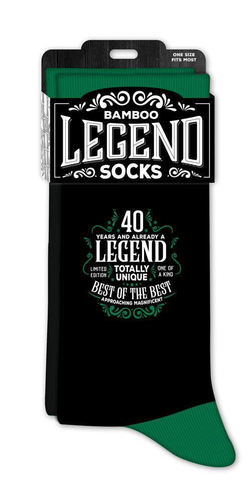 Men’s crew socks with 40 Years milestone design