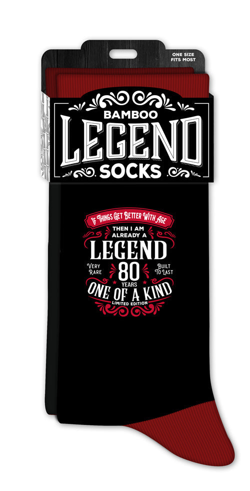 Men’s crew socks with 80 Years milestone print