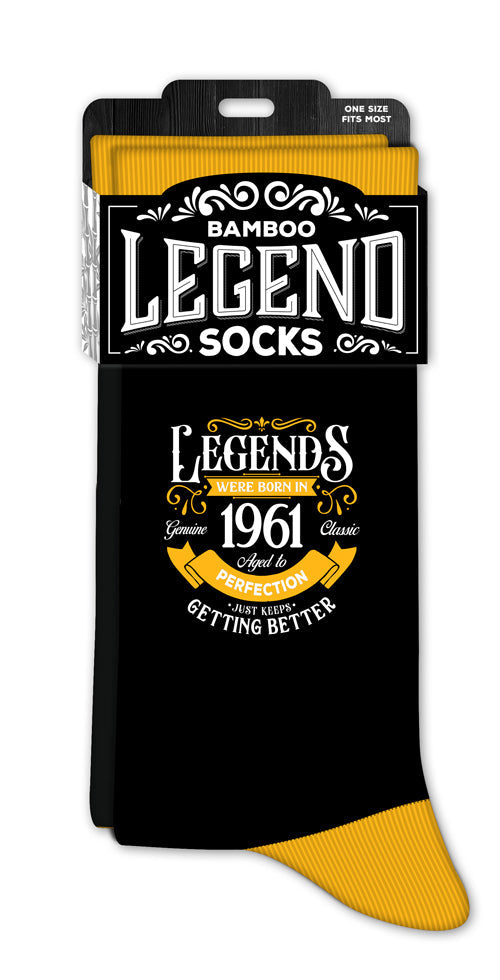 Men’s crew socks featuring 1961 numeric motif