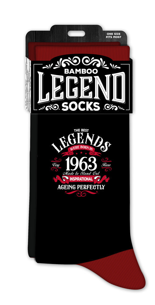 Men’s crew socks with 1963 year graphic