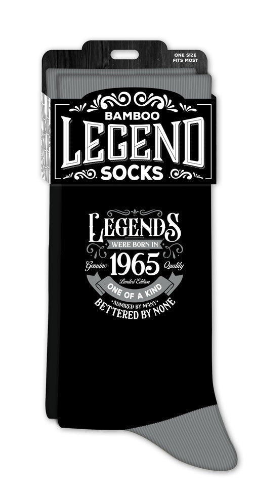 Men’s crew socks featuring 1965 numeric design
